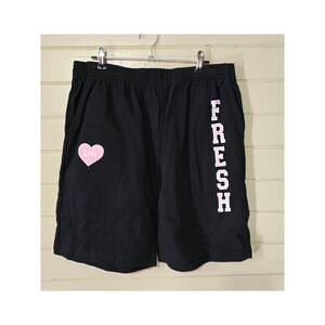 Fresh Love Men's Fresh Drawstring Sweat Shorts Black Size Small